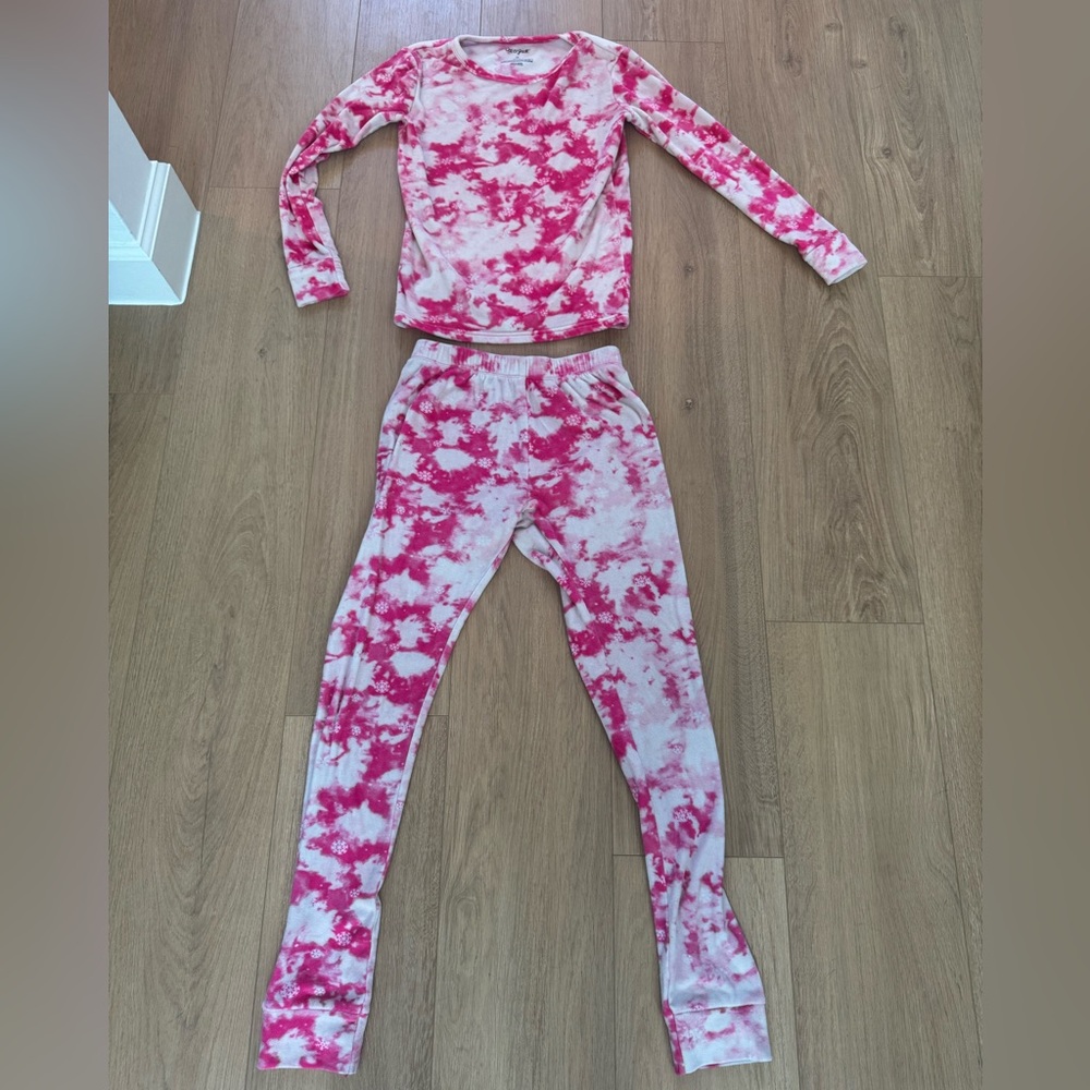 Cat & Jack Pink and White Tie-Dye Kids Pajama Set